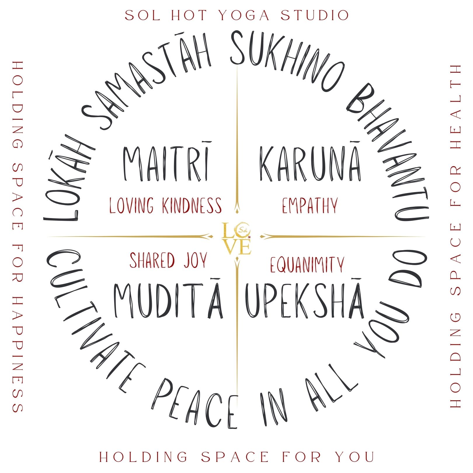 Practice Loving-Kindness, Empathy, Shared Joy, and Equanimity.