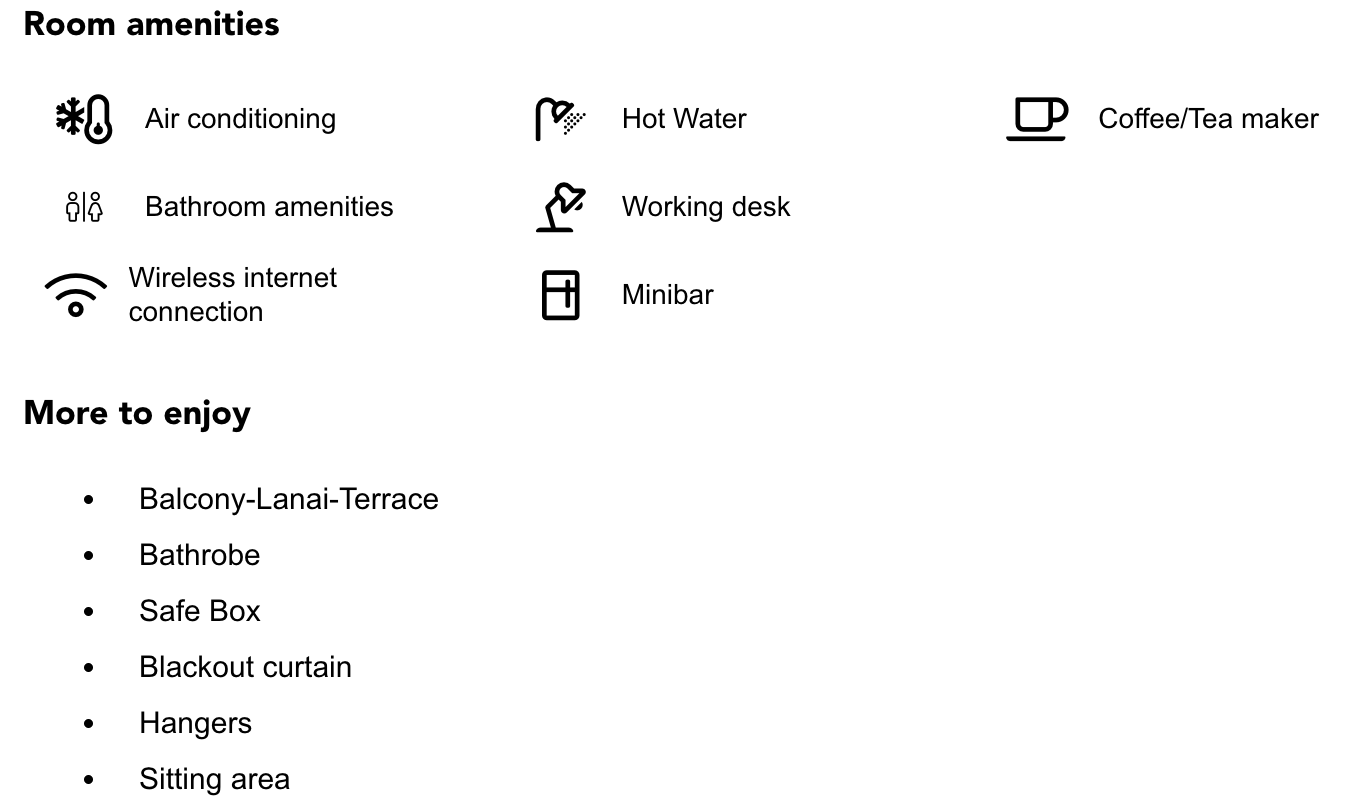 Treetop Queen Amenities